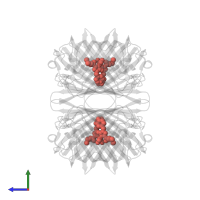 Modified residue CH6 in PDB entry 1xqm, assembly 1, side view.