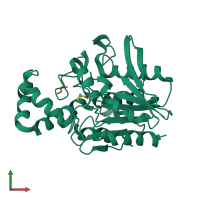 PDB entry 1xqy coloured by chain, front view.