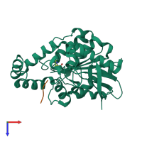 PDB entry 1xqy coloured by chain, top view.