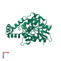 PDB entry 1xrl coloured by chain, top view.