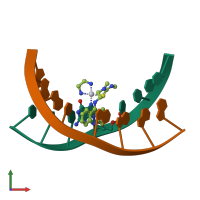 PDB entry 1xrw coloured by chain, front view.