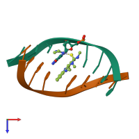 PDB entry 1xrw coloured by chain, top view.