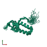 PDB entry 1xs8 coloured by chain, ensemble of 20 models, front view.
