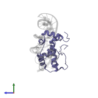 Multiple antibiotic resistance protein MarA in PDB entry 1xs9, assembly 1, side view.