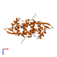Penicillinase repressor in PDB entry 1xsd, assembly 1, top view.