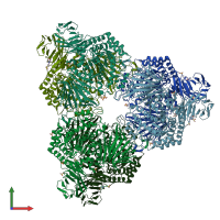 PDB entry 1xsi coloured by chain, front view.