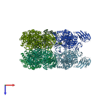 PDB entry 1xsj coloured by chain, top view.