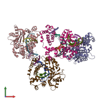 PDB entry 1xsl coloured by chain, front view.