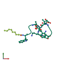 PDB entry 1xt7 coloured by chain, front view.