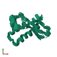 PDB entry 1xu0 coloured by chain, ensemble of 20 models, front view.