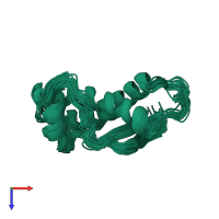 PDB entry 1xu0 coloured by chain, ensemble of 20 models, top view.