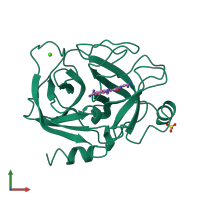 PDB entry 1xuh coloured by chain, front view.