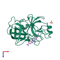 PDB entry 1xuh coloured by chain, top view.