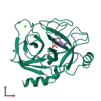 PDB entry 1xuk coloured by chain, front view.