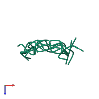 PDB entry 1xv7 coloured by chain, ensemble of 7 models, top view.