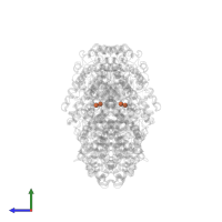 FE (III) ION in PDB entry 1xvc, assembly 1, side view.