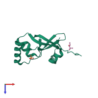 PDB entry 1xw3 coloured by chain, top view.