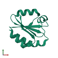 PDB entry 1xwc coloured by chain, front view.
