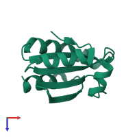 PDB entry 1xwc coloured by chain, top view.