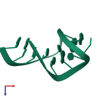 PDB entry 1xwp coloured by chain, top view.