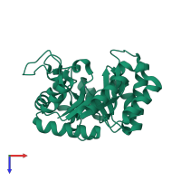 PDB entry 1xwy coloured by chain, top view.