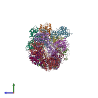 PDB entry 1xxh coloured by chain, side view.