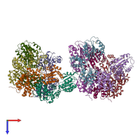 PDB entry 1xxh coloured by chain, top view.