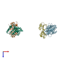 PDB entry 1xxm coloured by chain, top view.