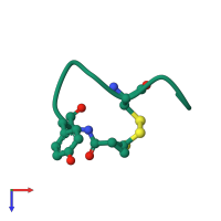 PDB entry 1xy2 coloured by chain, top view.