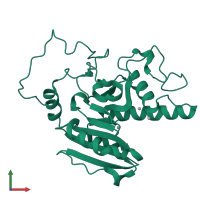 PDB entry 1xz6 coloured by chain, front view.