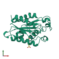 PDB entry 1xzc coloured by chain, front view.