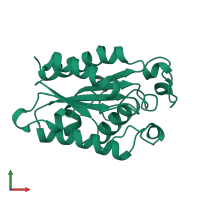 PDB entry 1xzf coloured by chain, front view.