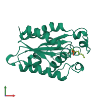 PDB entry 1xzl coloured by chain, front view.