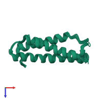 PDB entry 1xzy coloured by chain, ensemble of 20 models, top view.