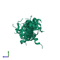 PDB entry 1y04 coloured by chain, ensemble of 20 models, side view.