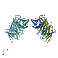 PDB entry 1y07 coloured by chain, top view.