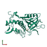 PDB entry 1y08 coloured by chain, front view.