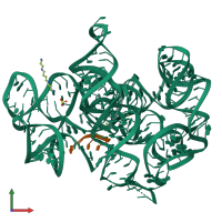 PDB entry 1y0q coloured by chain, front view.