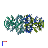 PDB entry 1y10 coloured by chain, top view.