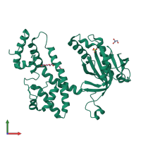 PDB entry 1y11 coloured by chain, front view.