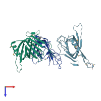PDB entry 1y12 coloured by chain, top view.