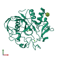 PDB entry 1y1e coloured by chain, front view.