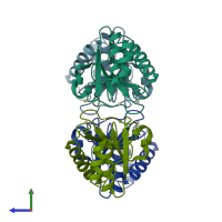 PDB entry 1y1l coloured by chain, side view.