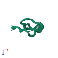 PDB entry 1y29 coloured by chain, ensemble of 20 models, top view.