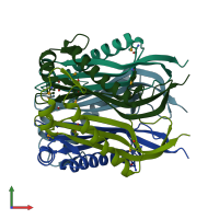 PDB entry 1y2i coloured by chain, front view.