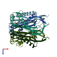 PDB entry 1y2i coloured by chain, top view.