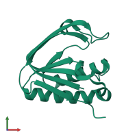 PDB entry 1y2q coloured by chain, front view.