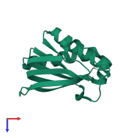 PDB entry 1y2q coloured by chain, top view.