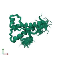 PDB entry 1y2s coloured by chain, ensemble of 20 models, front view.