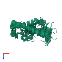 PDB entry 1y2s coloured by chain, ensemble of 20 models, top view.